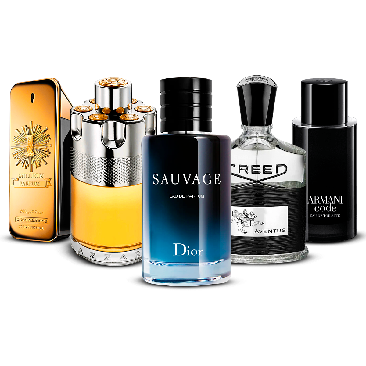 5-Piece Fragrance Set — 1 Million, Wanted, Sauvage, Aventus & Code