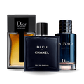 3-Piece Fragrance Set — Sauvage, Bleu de Chanel & Homme Intense