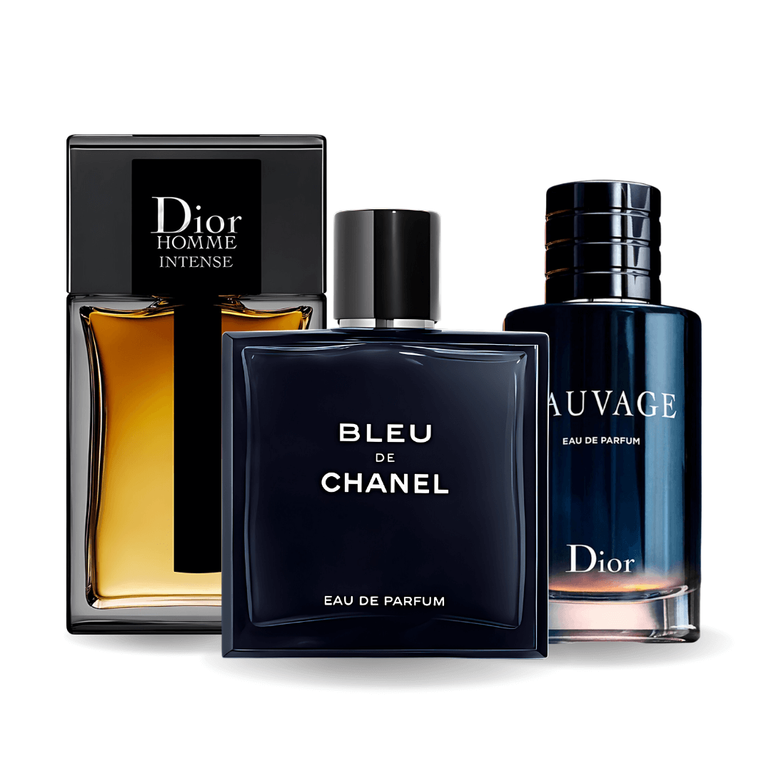 3-Piece Fragrance Set — Sauvage, Bleu de Chanel & Homme Intense