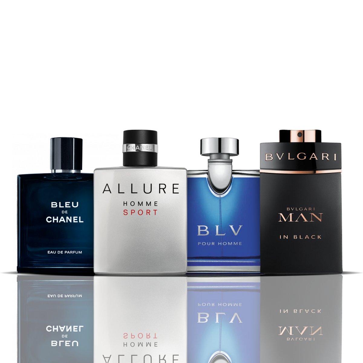 4-Piece Fragrance Set — Bleu de Chanel, Allure Homme Sport, BLV & Man in Black