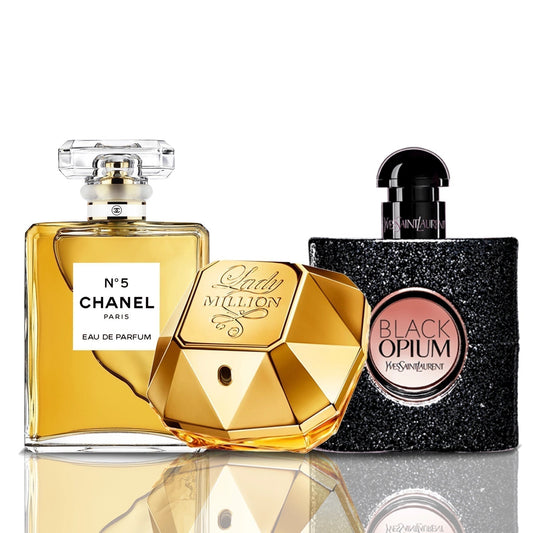 3-Piece Fragrance Set — N°5, Lady Million & Black Opium