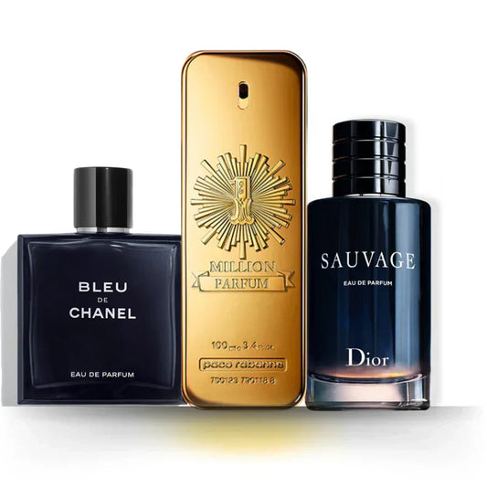 3-Piece Fragrance Set — Bleu de Chanel, Sauvage & One Million